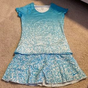 Tennis outfit blue with white